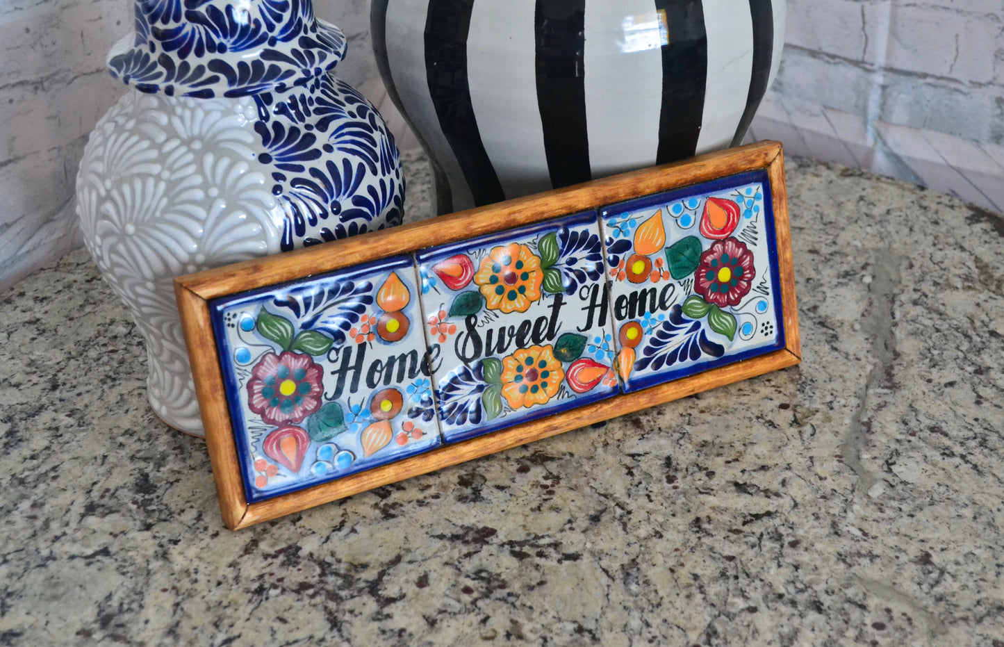 Letrero Personalizable de casa de Talavera Poblana con marco de madera CM466