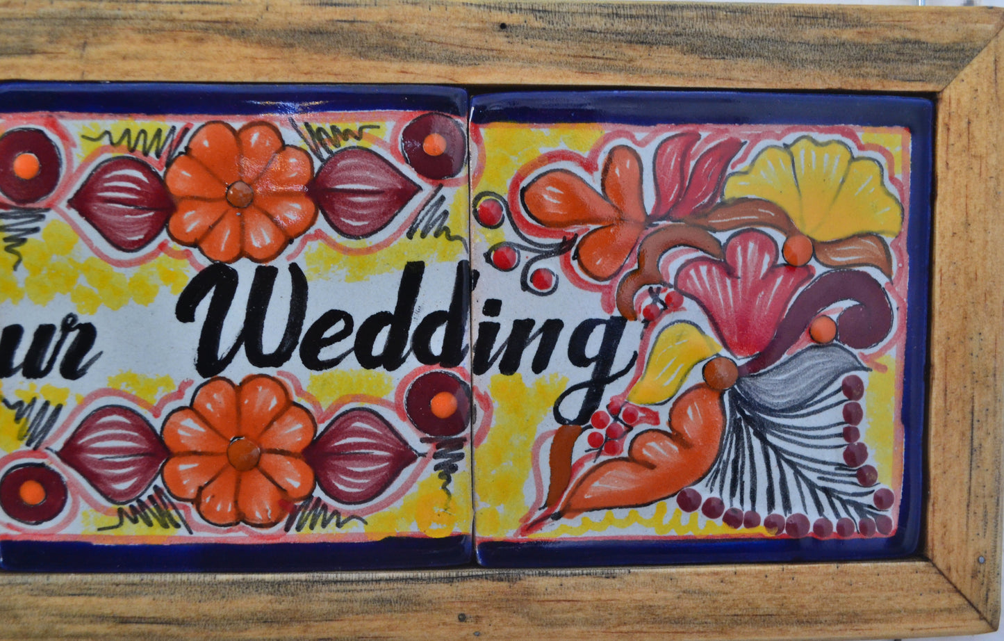 Letrero Personalizable de casa de Talavera Poblana con marco de madera CM479