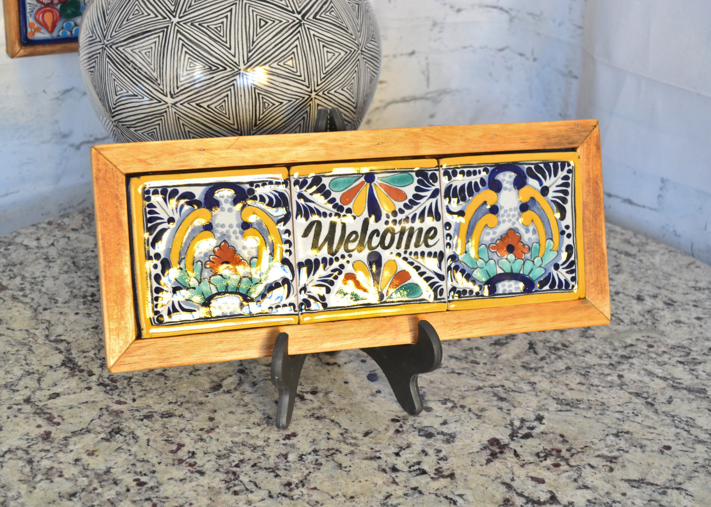 Letrero Personalizable de casa de Talavera Poblana con marco de madera CM491