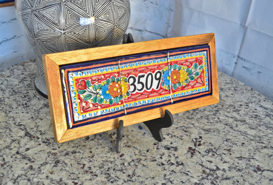 Letrero Personalizable de casa de Talavera Poblana con marco de madera CM489