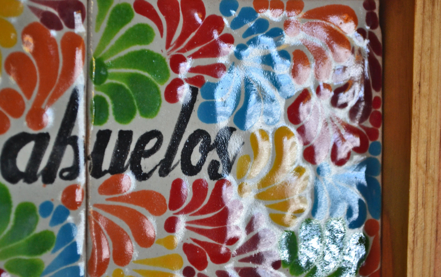 Letrero Personalizable de casa de Talavera Poblana con marco de madera CM504