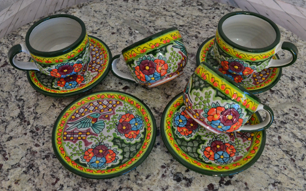 2 Tazas y Platos de Café de Talavera CM437