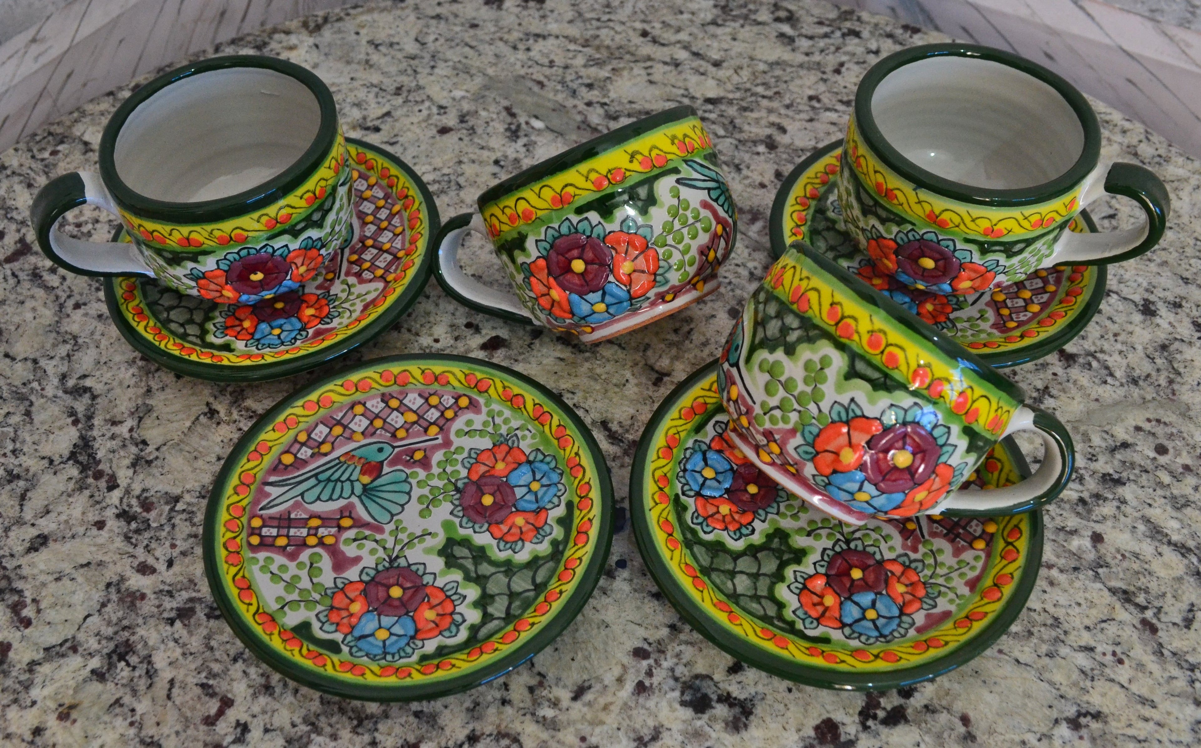 2 Tazas y Platos de Café de Talavera CM437