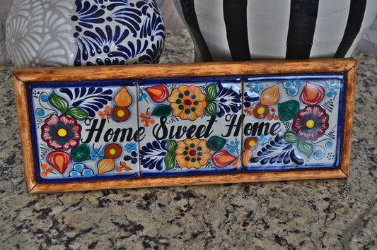 Letrero Personalizable de casa de Talavera Poblana con marco de madera  CM466