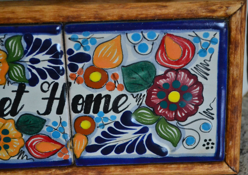 Letrero Personalizable de casa de Talavera Poblana con marco de madera  CM466