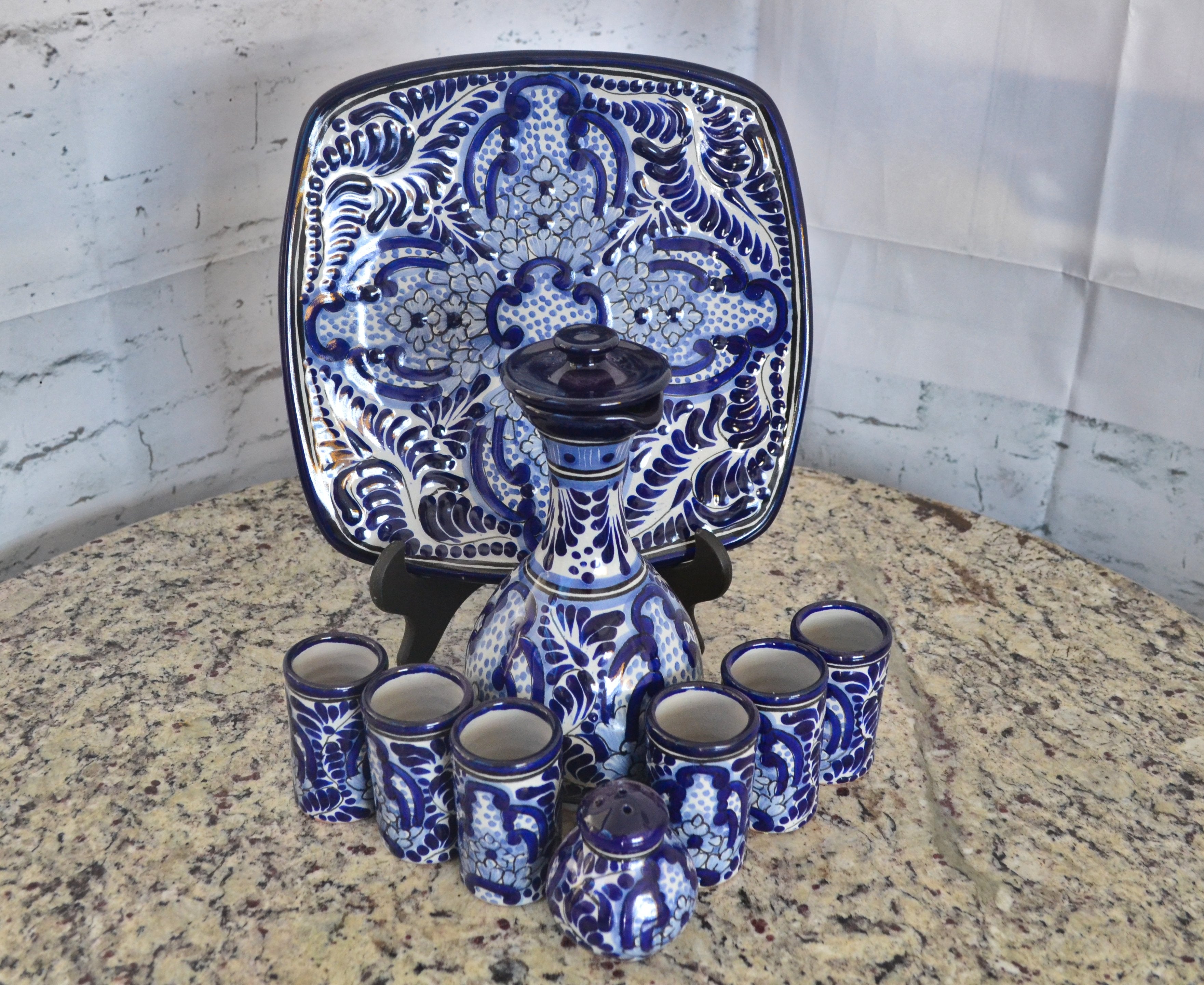 Juego de Licorera de Talavera Poblana CM469