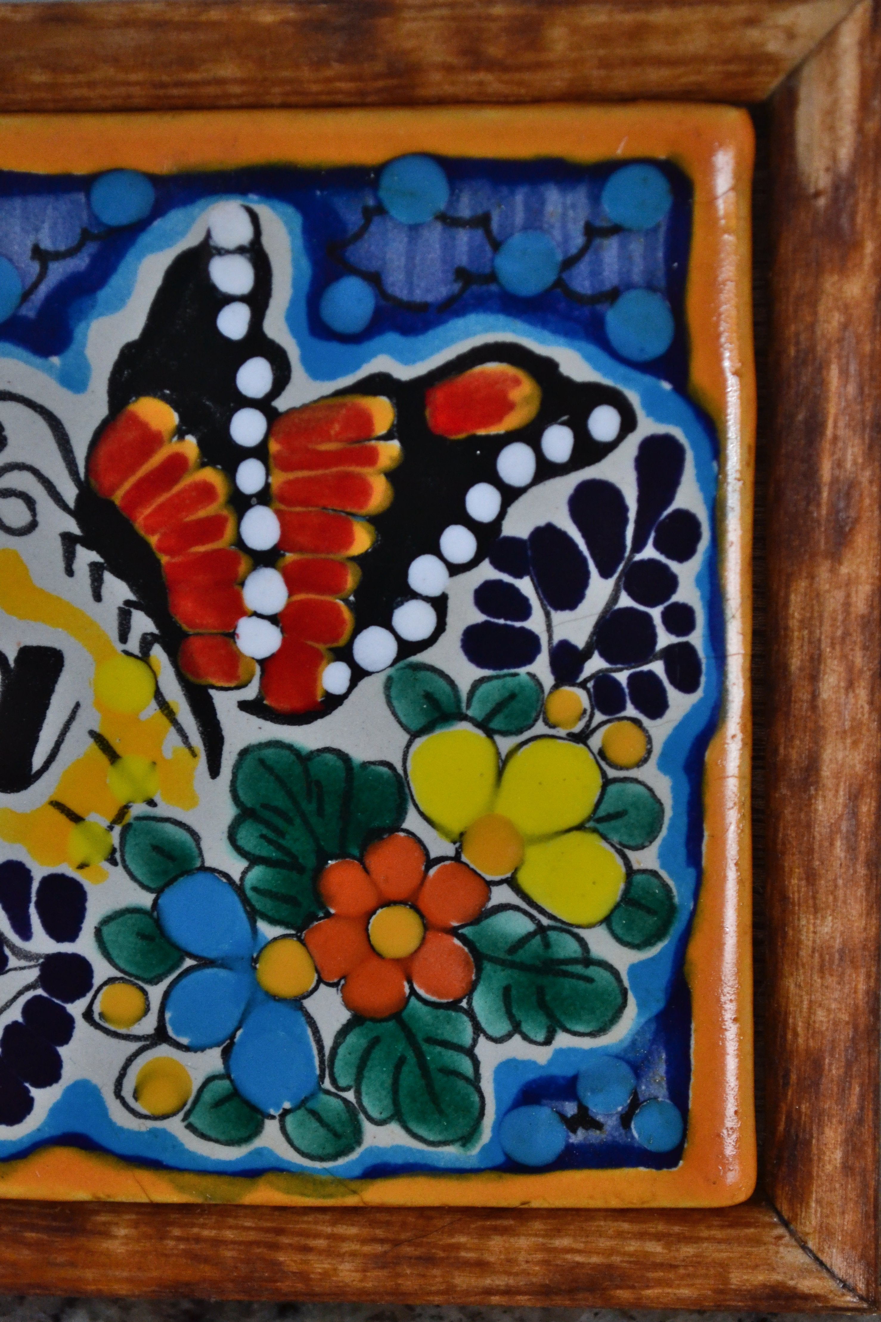 Letrero Personalizable de casa de Talavera Poblana con marco de madera  CM471