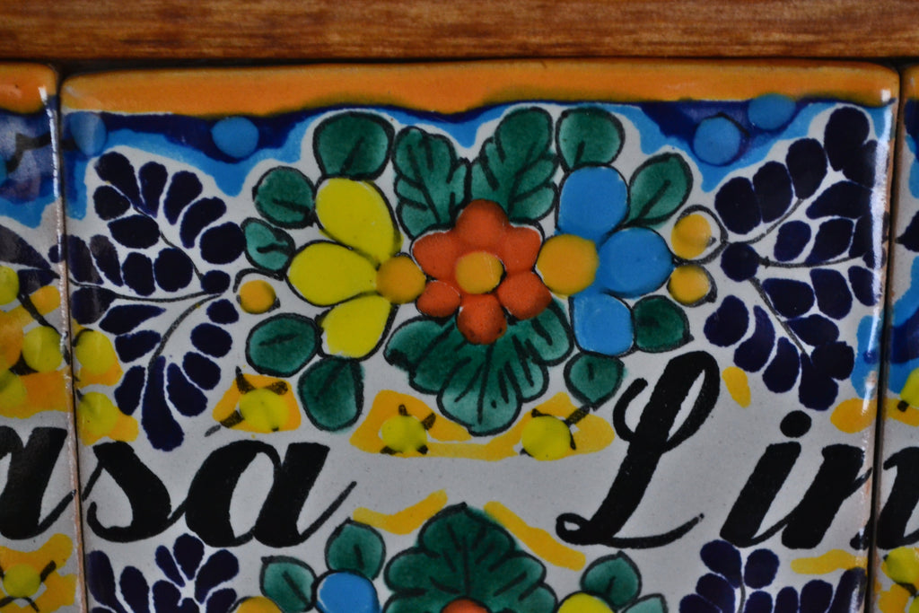 Letrero Personalizable de casa de Talavera Poblana con marco de madera  CM471