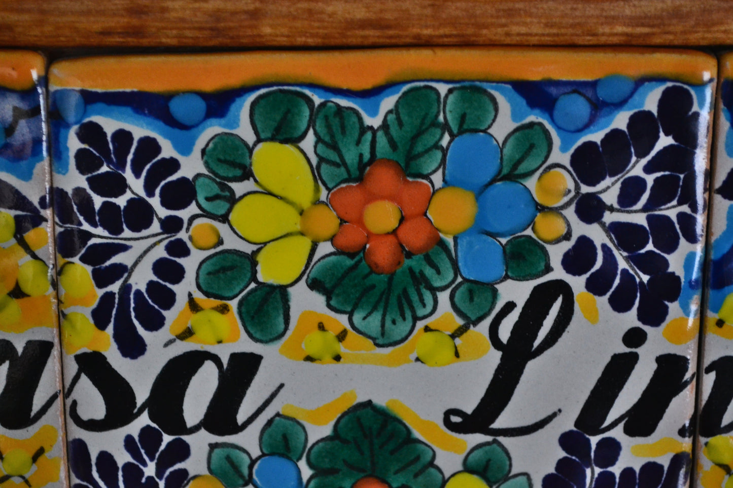 Letrero Personalizable de casa de Talavera Poblana con marco de madera  CM471