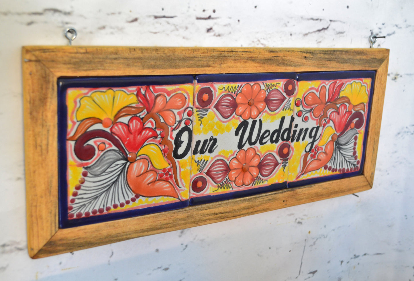 Letrero Personalizable de casa de Talavera Poblana con marco de madera  CM479