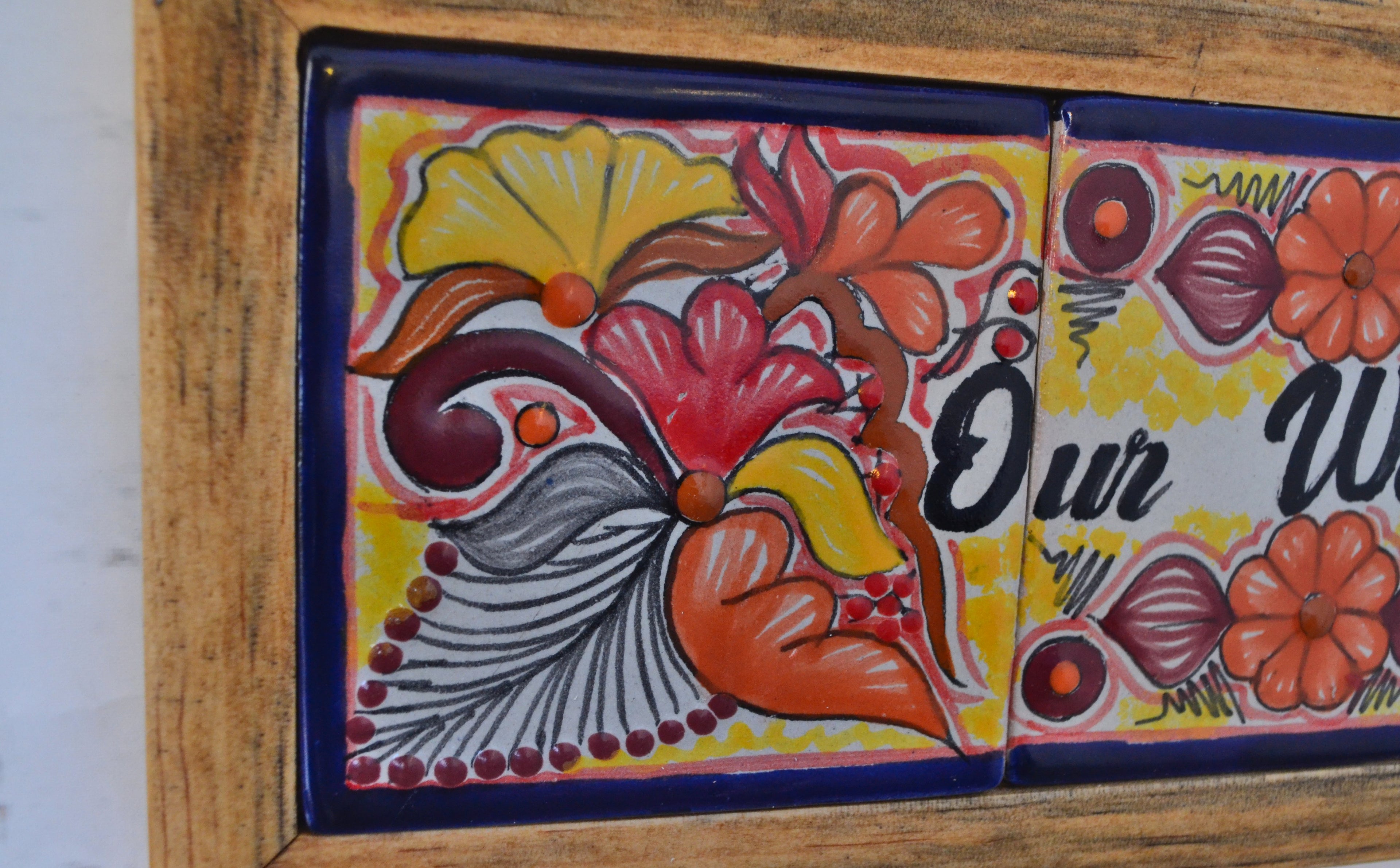 Letrero Personalizable de casa de Talavera Poblana con marco de madera  CM479