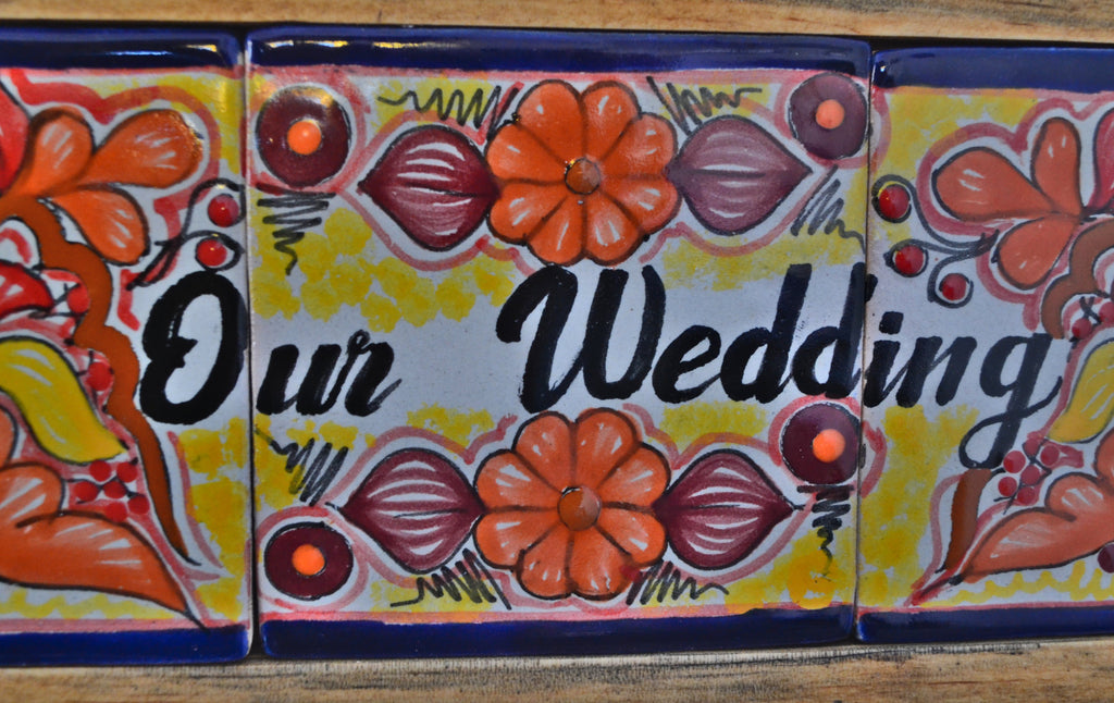 Letrero Personalizable de casa de Talavera Poblana con marco de madera  CM479