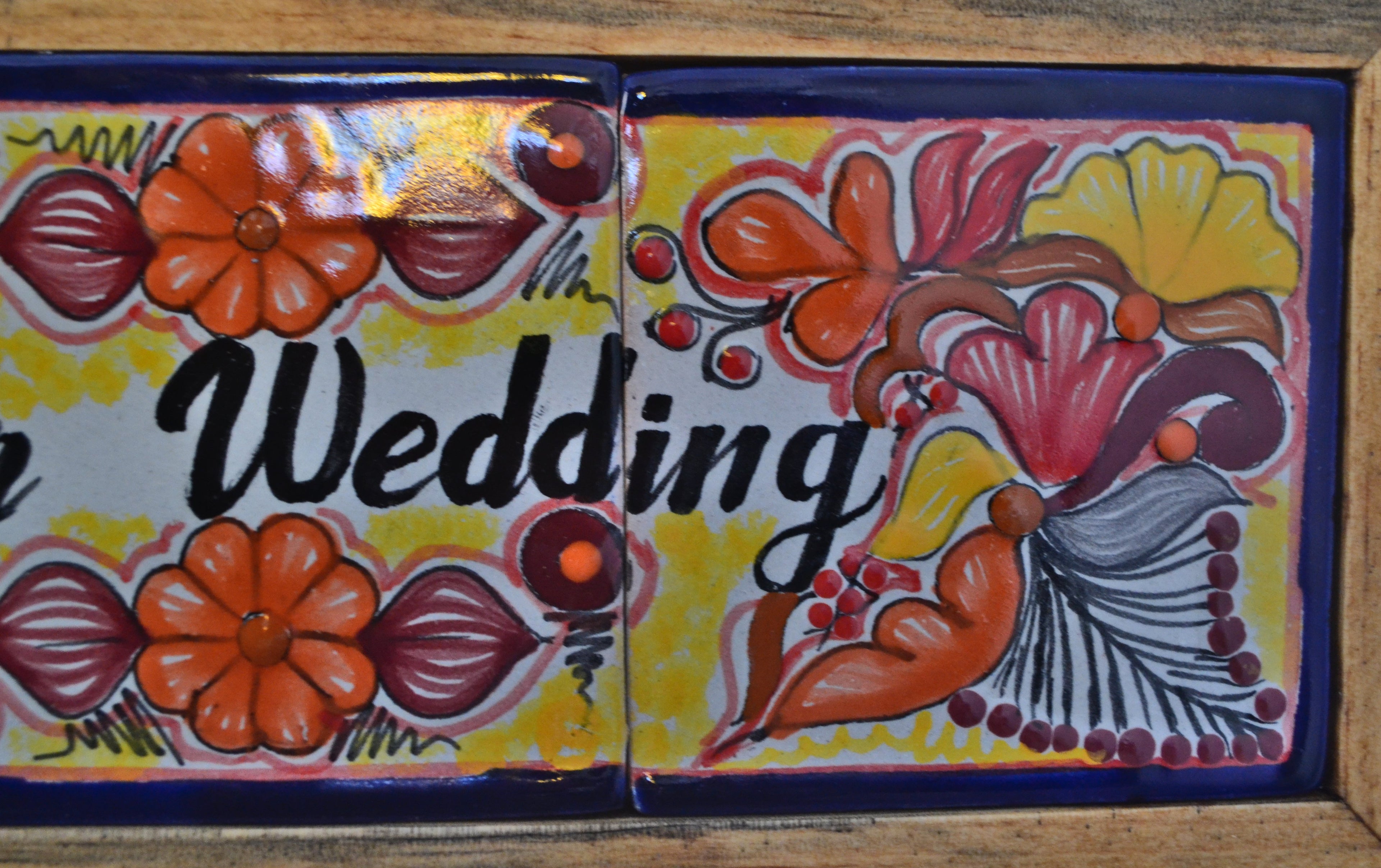 Letrero Personalizable de casa de Talavera Poblana con marco de madera  CM479