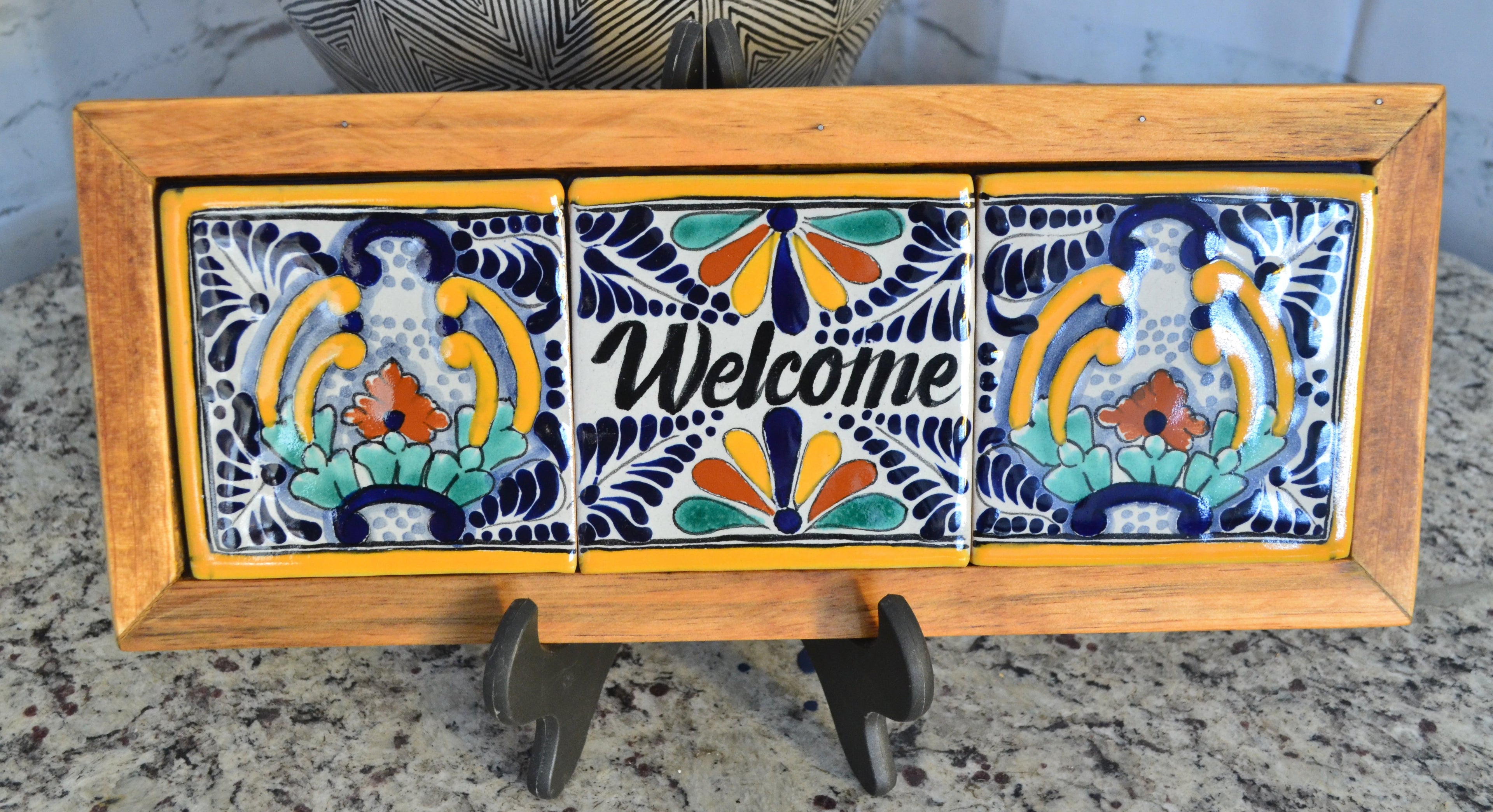 Letrero Personalizable de casa de Talavera Poblana con marco de madera  CM491