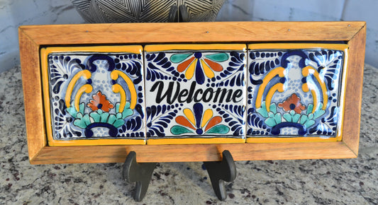 Letrero Personalizable de casa de Talavera Poblana con marco de madera  CM491