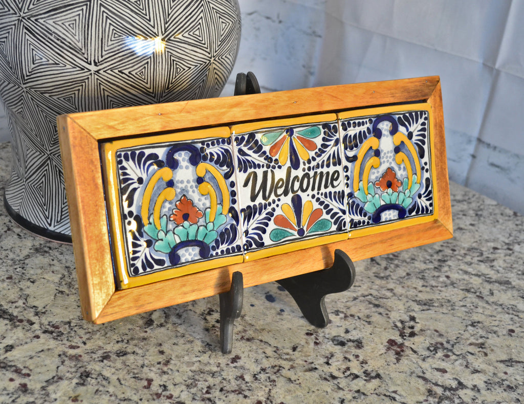 Letrero Personalizable de casa de Talavera Poblana con marco de madera  CM491