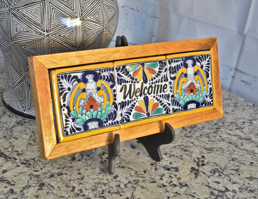 Letrero Personalizable de casa de Talavera Poblana con marco de madera  CM491