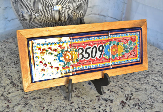 Letrero Personalizable de casa de Talavera Poblana con marco de madera  CM489