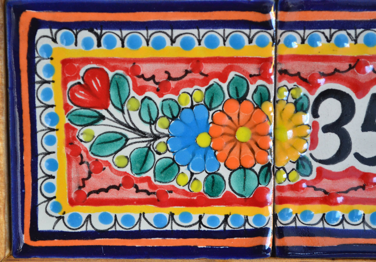 Letrero Personalizable de casa de Talavera Poblana con marco de madera  CM489