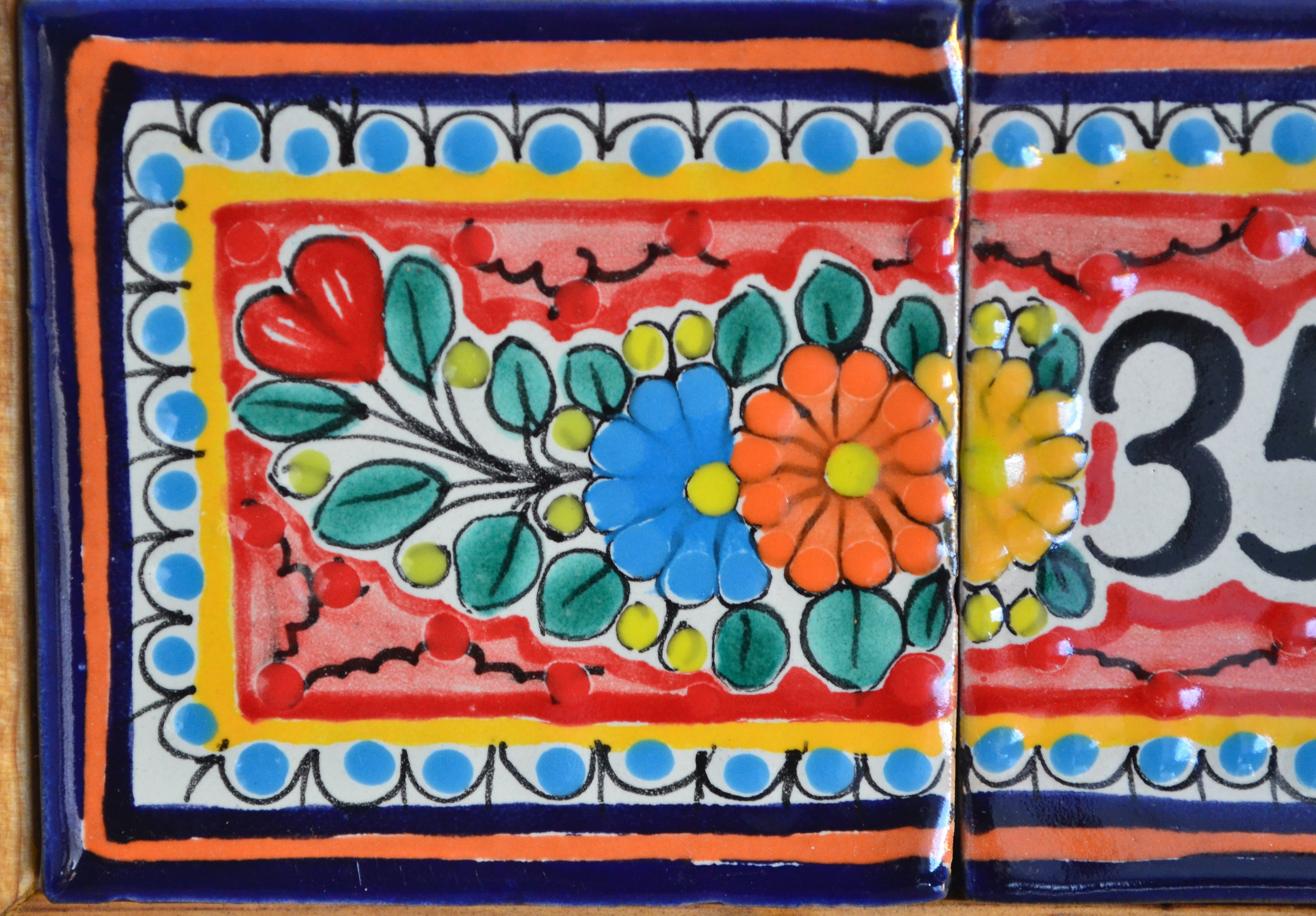 Letrero Personalizable de casa de Talavera Poblana con marco de madera  CM489