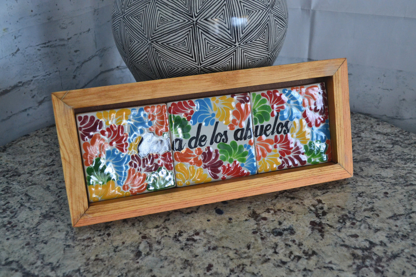 Letrero Personalizable de casa de Talavera Poblana con marco de madera  CM504