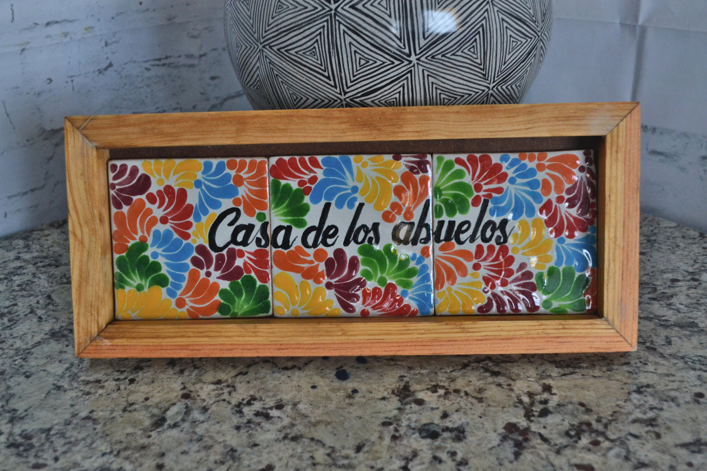 Letrero Personalizable de casa de Talavera Poblana con marco de madera  CM504