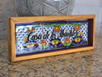Letrero Personalizable de casa de Talavera Poblana con marco de madera  CM508