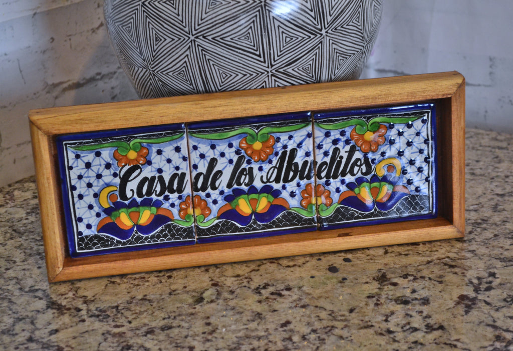 Letrero Personalizable de casa de Talavera Poblana con marco de madera  CM508