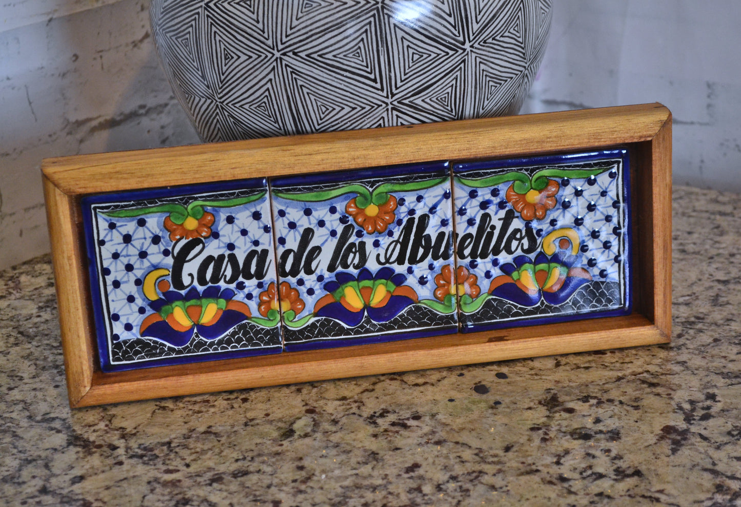 Letrero Personalizable de casa de Talavera Poblana con marco de madera  CM508