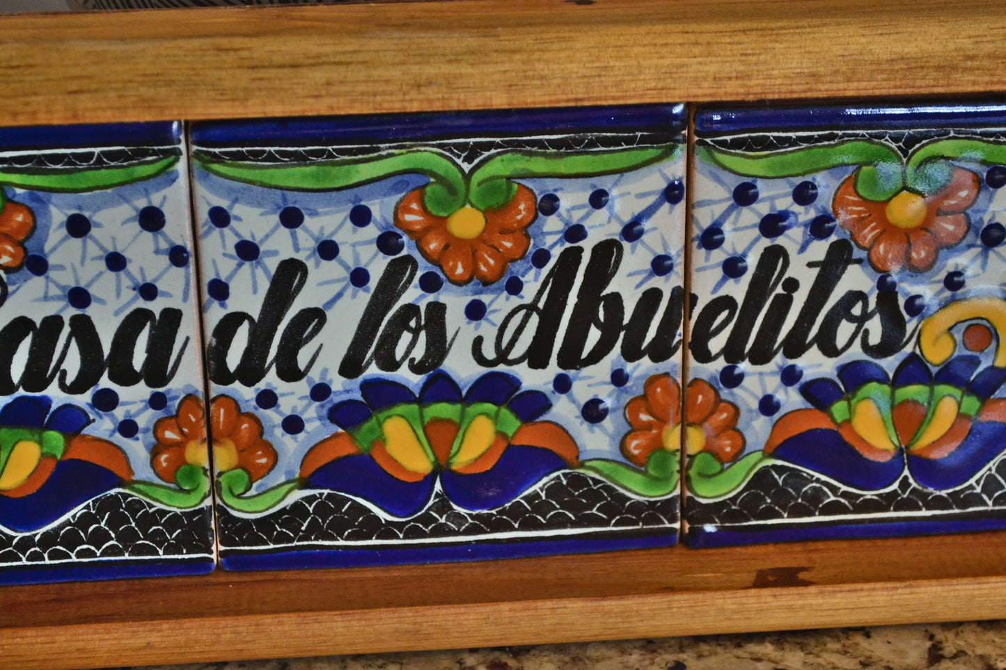 Letrero Personalizable de casa de Talavera Poblana con marco de madera  CM508
