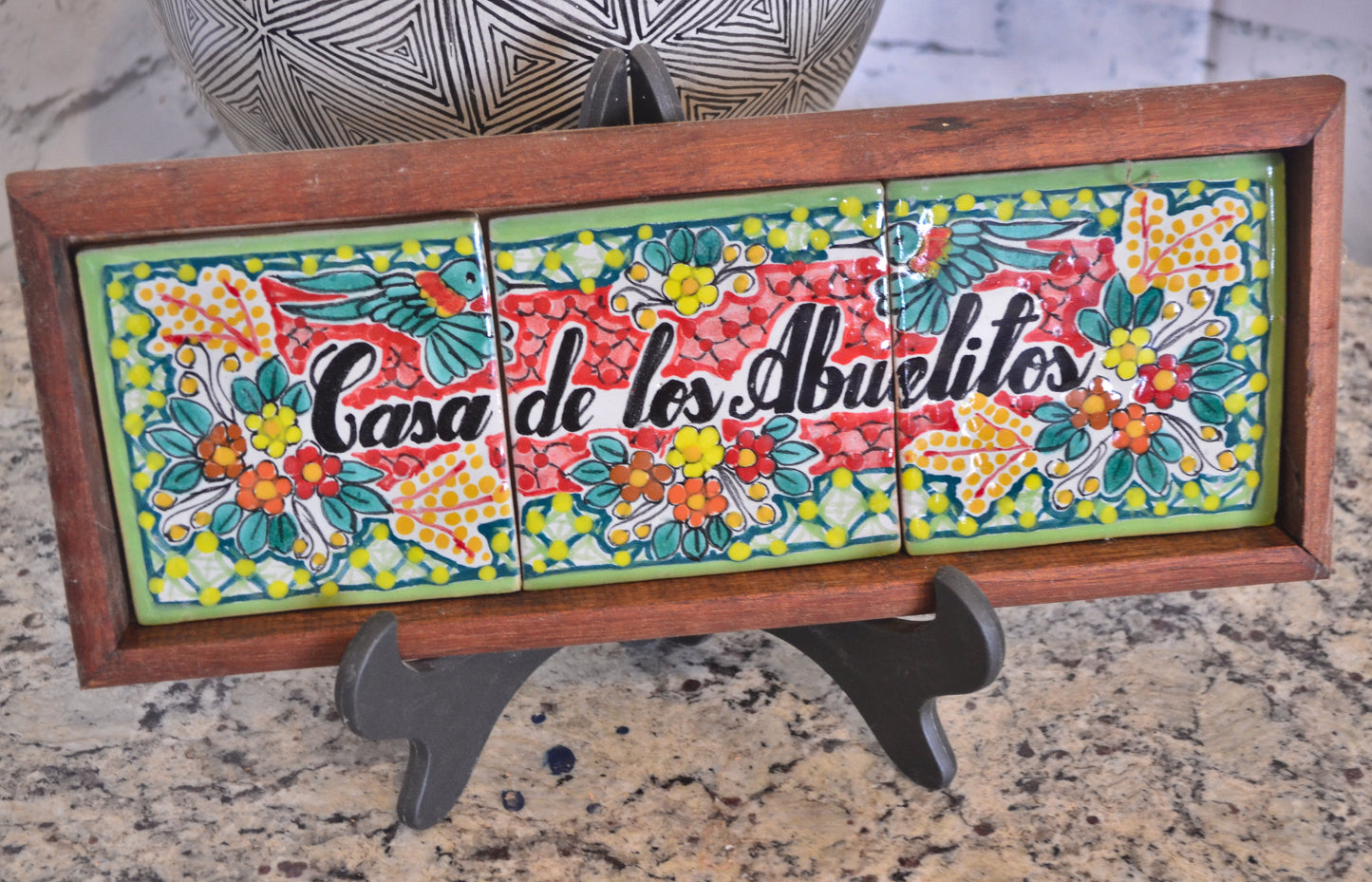 Letrero Personalizable de casa de Talavera Poblana con marco de madera  CM510