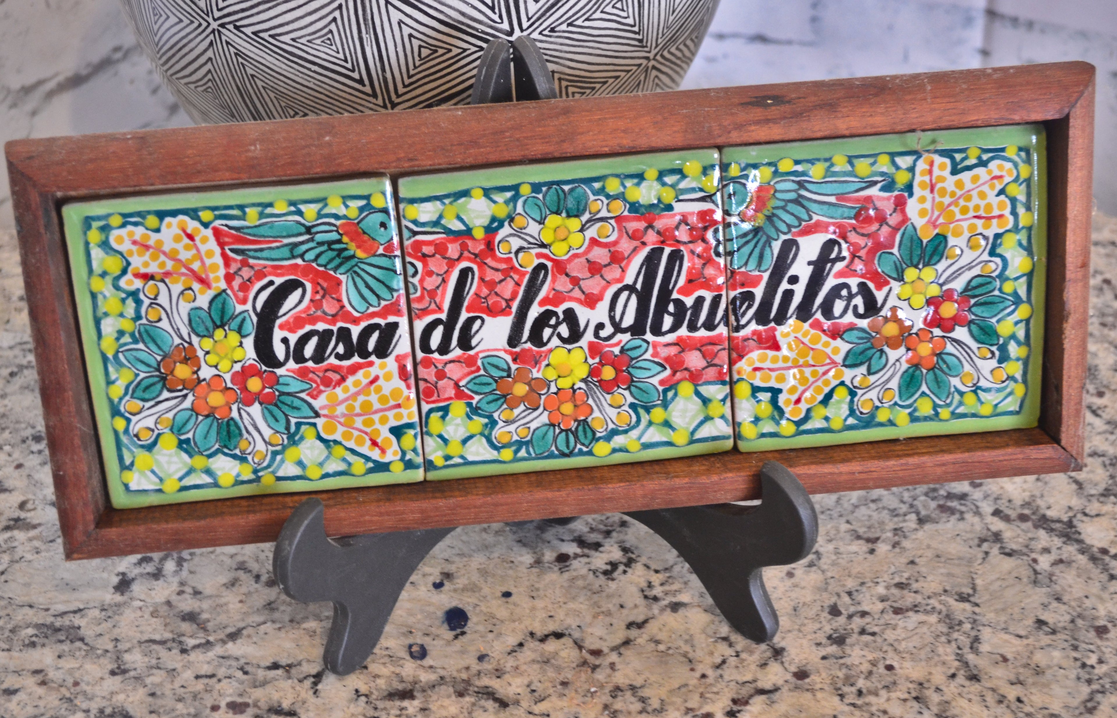 Letrero Personalizable de casa de Talavera Poblana con marco de madera  CM510