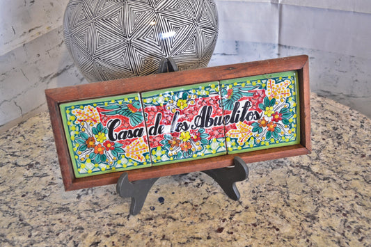 Letrero Personalizable de casa de Talavera Poblana con marco de madera  CM510