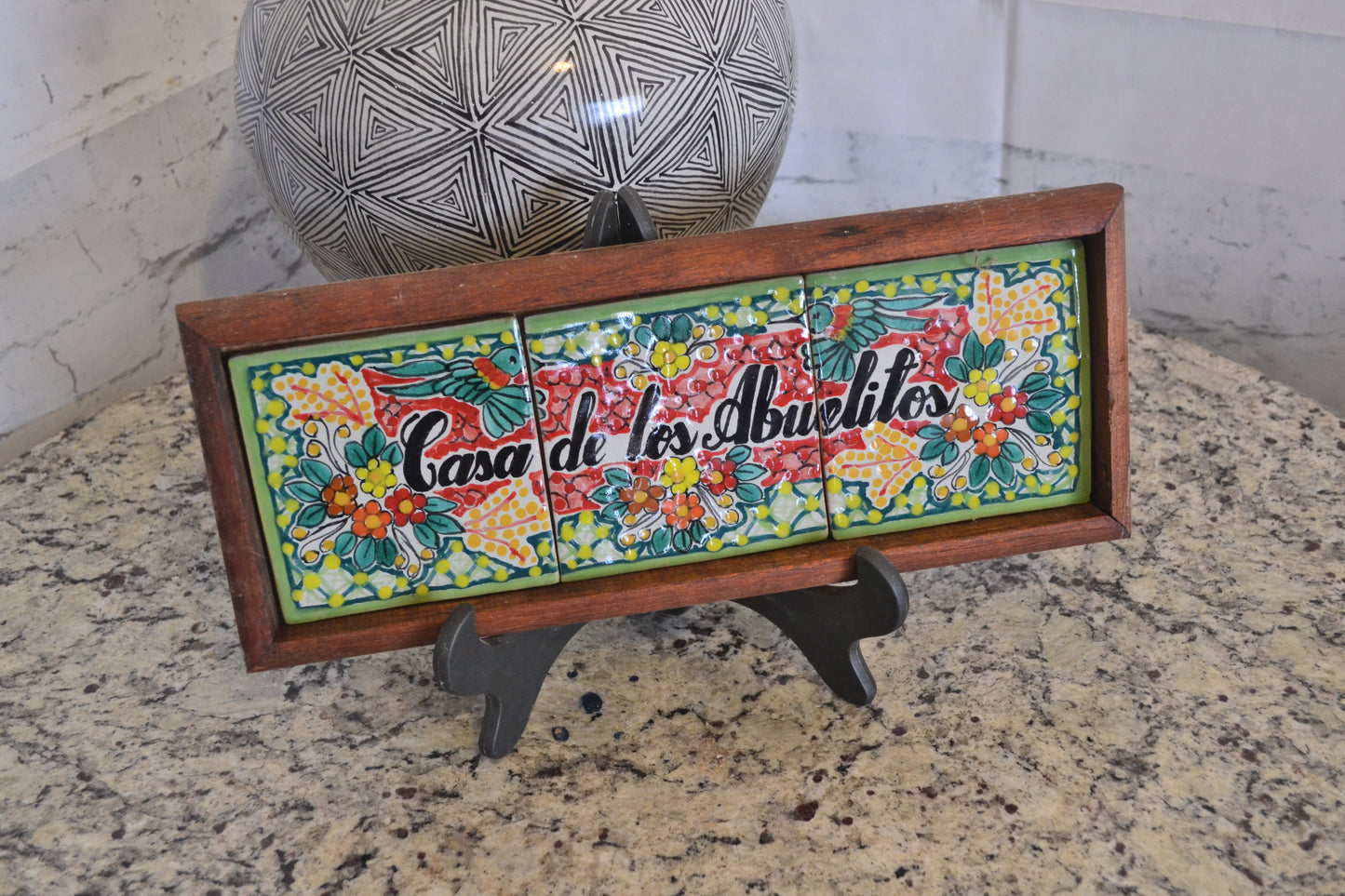 Letrero Personalizable de casa de Talavera Poblana con marco de madera  CM510