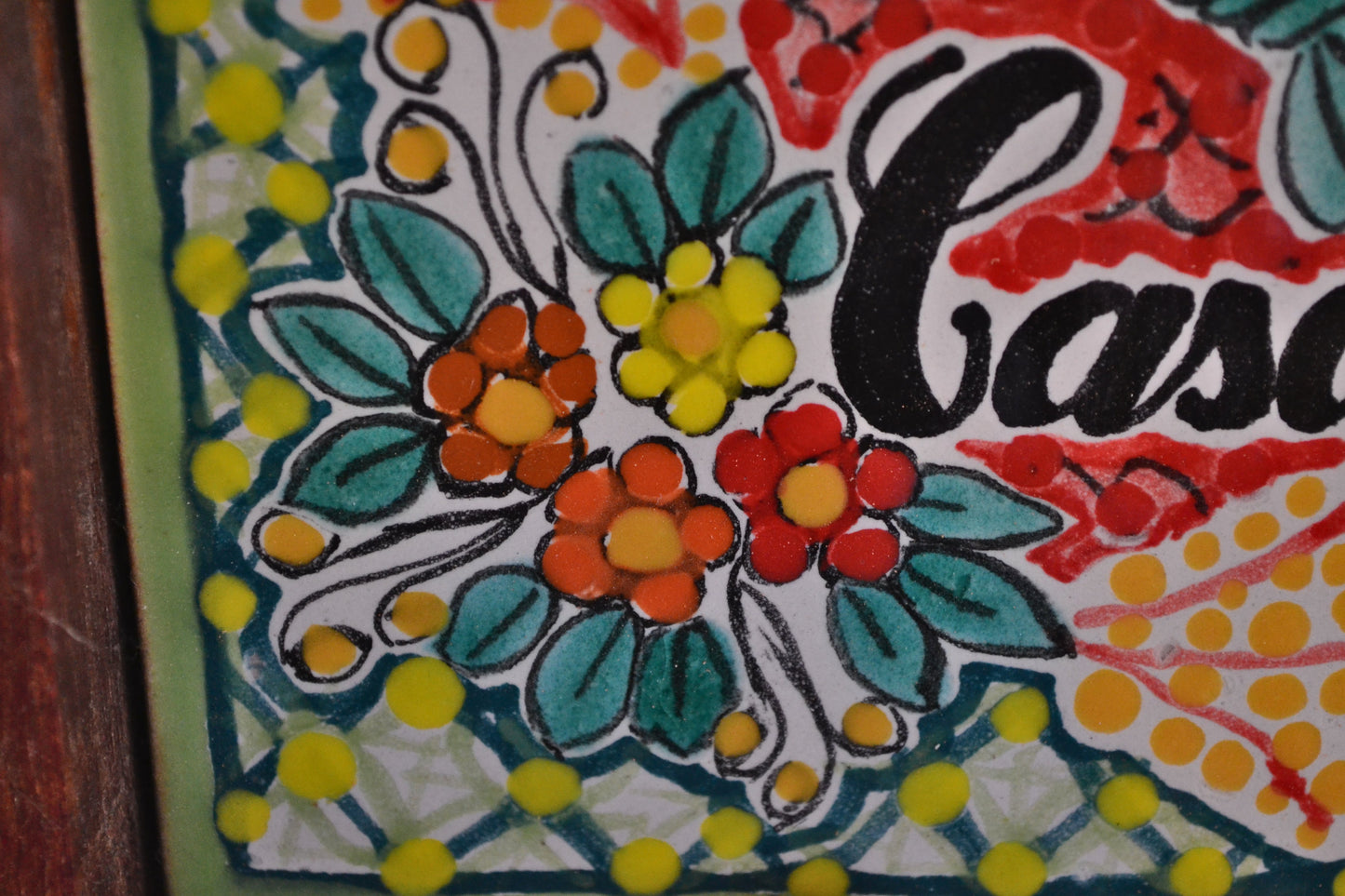 Letrero Personalizable de casa de Talavera Poblana con marco de madera  CM510