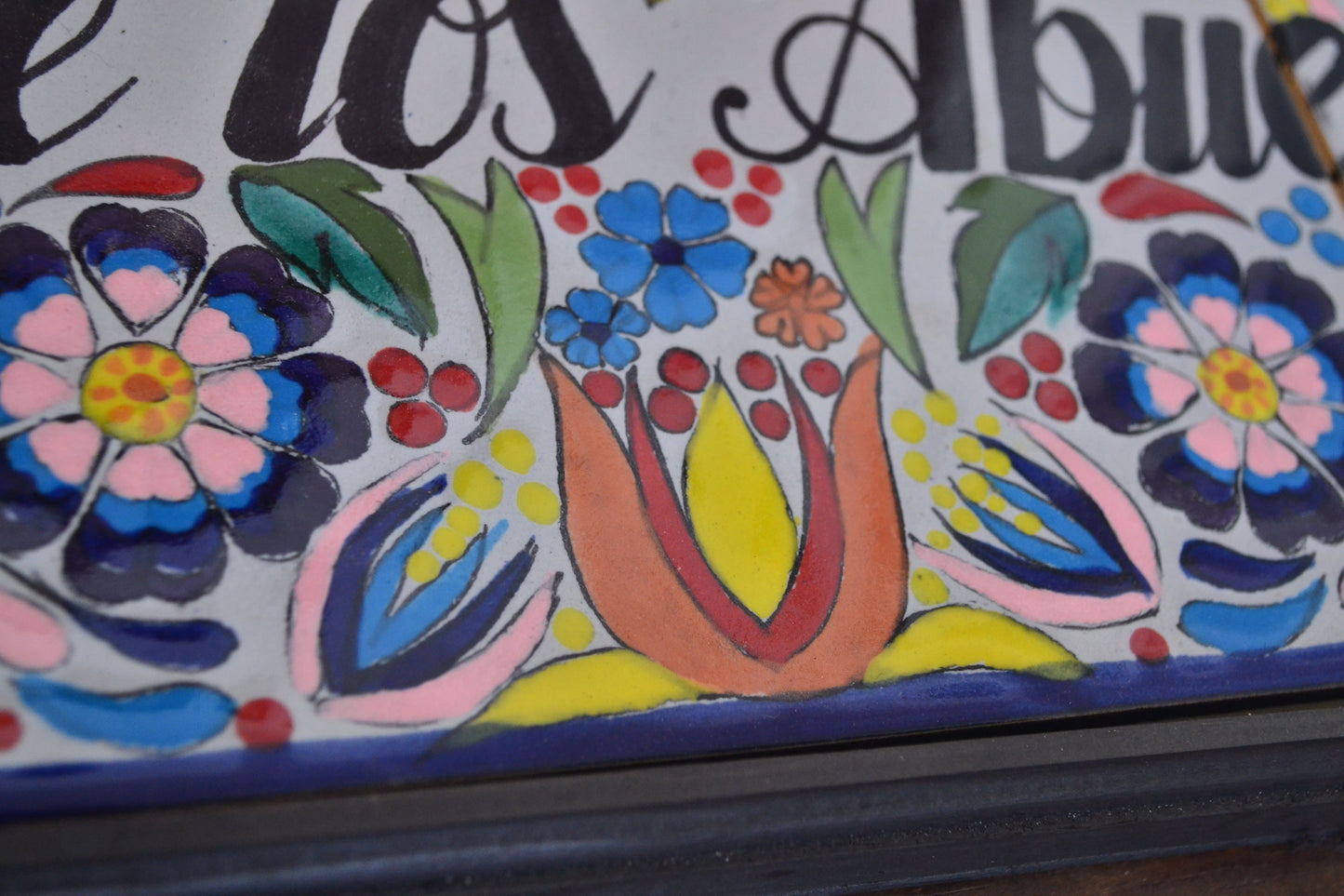 Letrero Personalizable de casa de Talavera Poblana con marco de madera  CM514