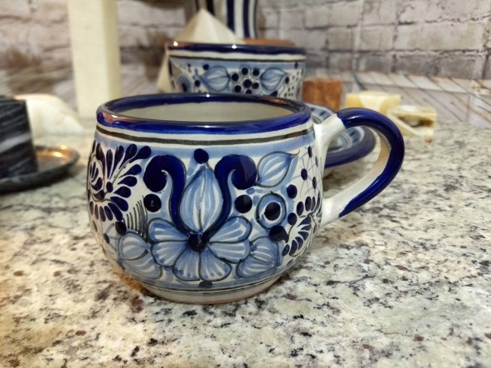 2 Tazas chocolateras de Talavera Poblana CM225