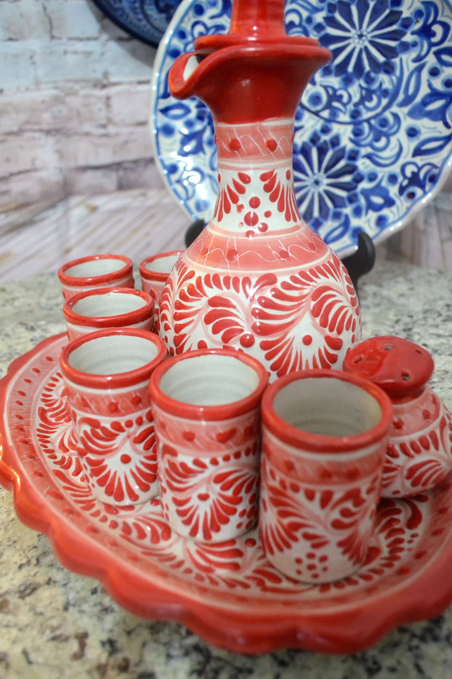 Juego de Tequila de Talavera Poblana CM111