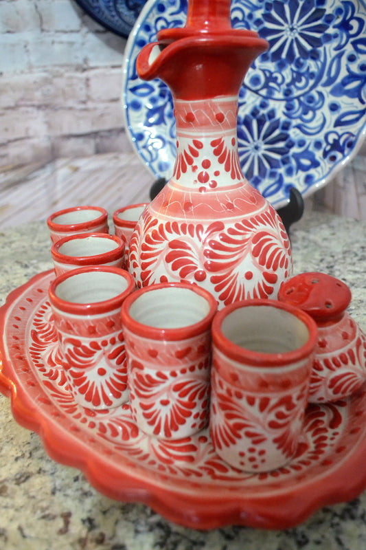 Juego de Tequila de Talavera Poblana CM111