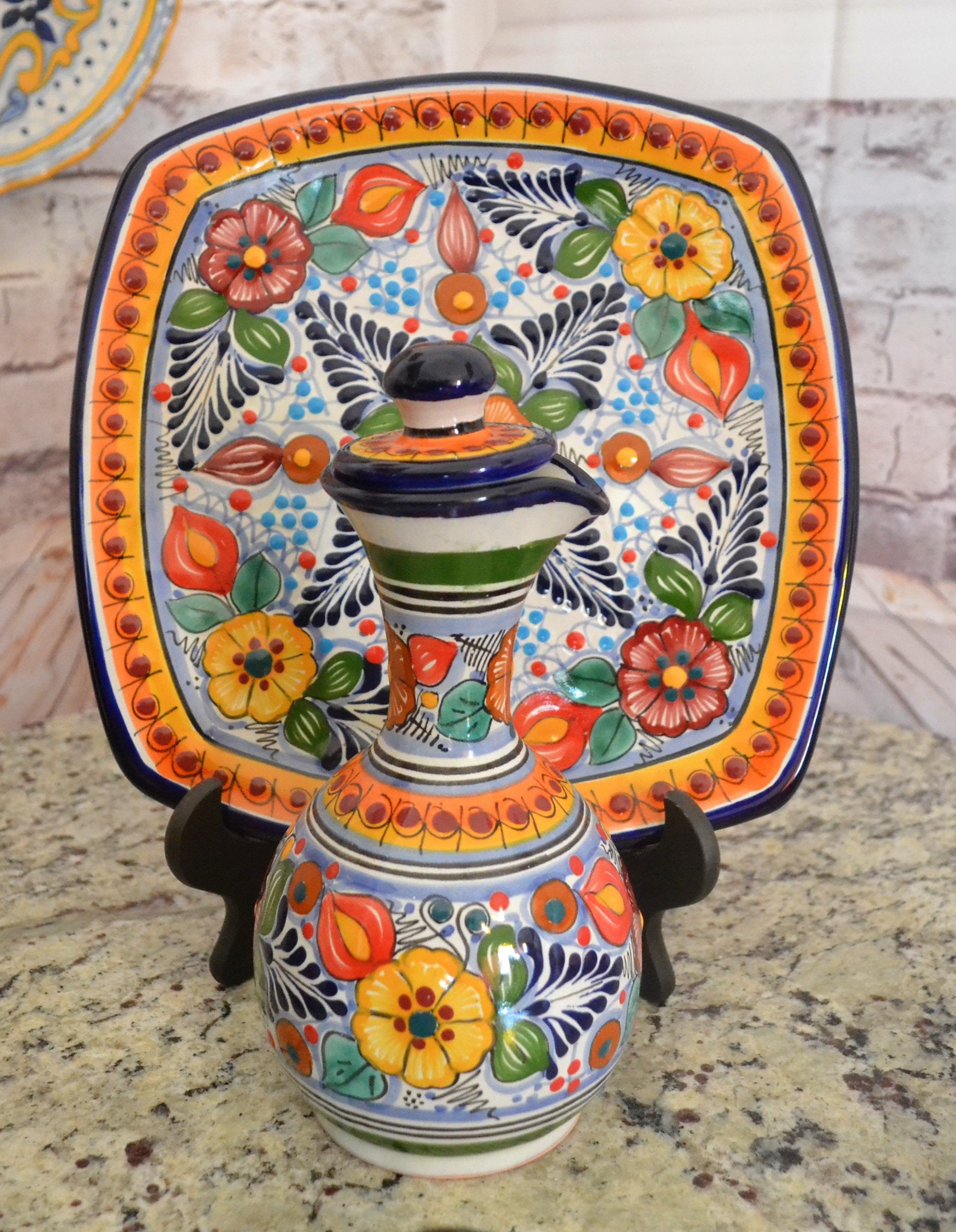 Juego de Licorera de Talavera Poblana CM116