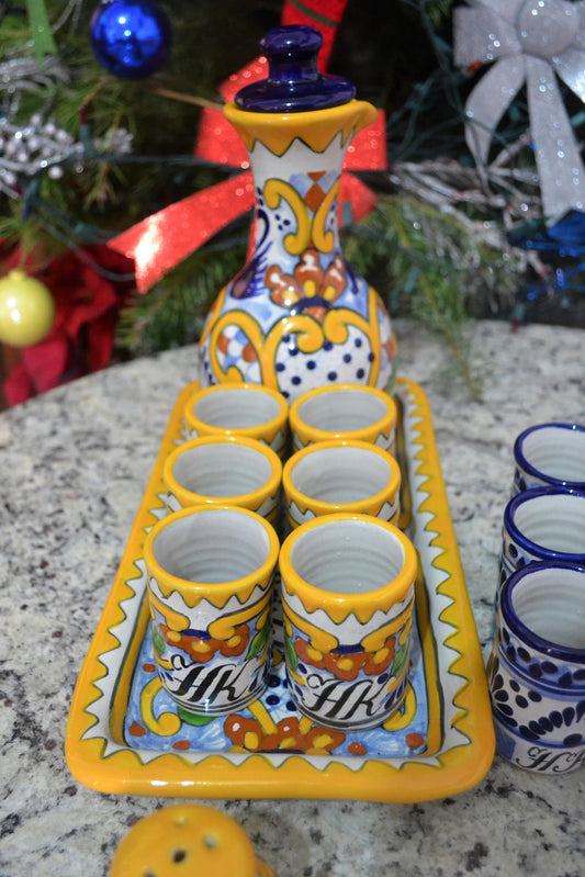 Juego de Tequila de Talavera Poblana CM045
