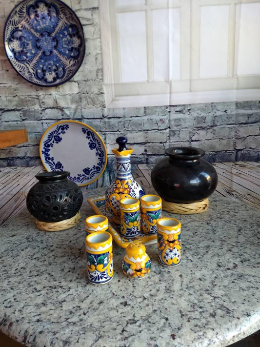 Juego de Tequila de Talavera Poblana CM045