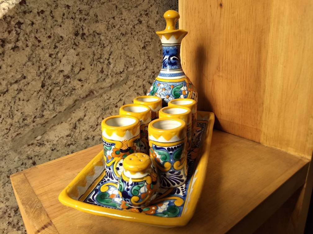 Juego de Tequila de Talavera Poblana CM045