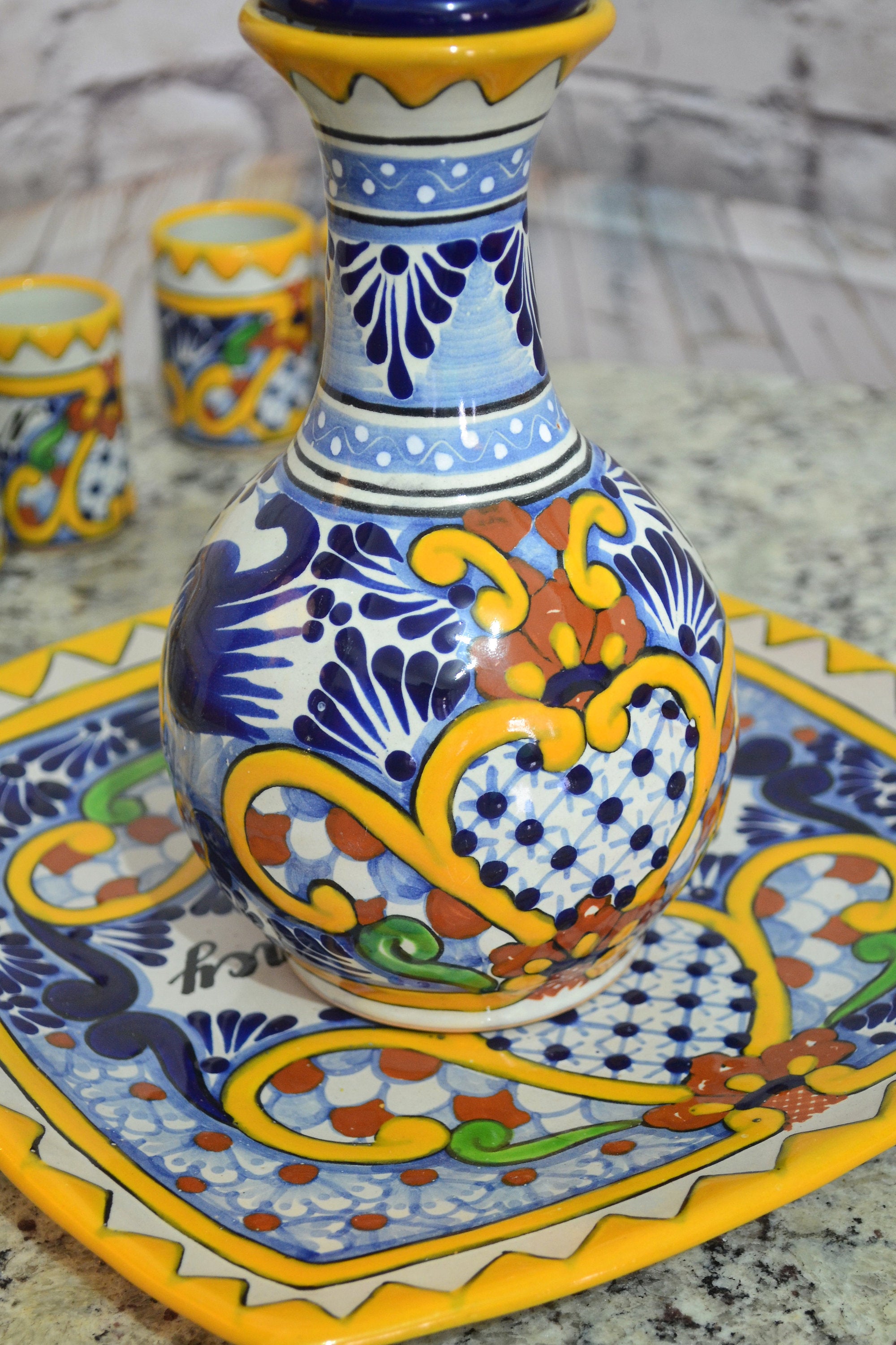 Juego de Licorera de Talavera Poblana CM232