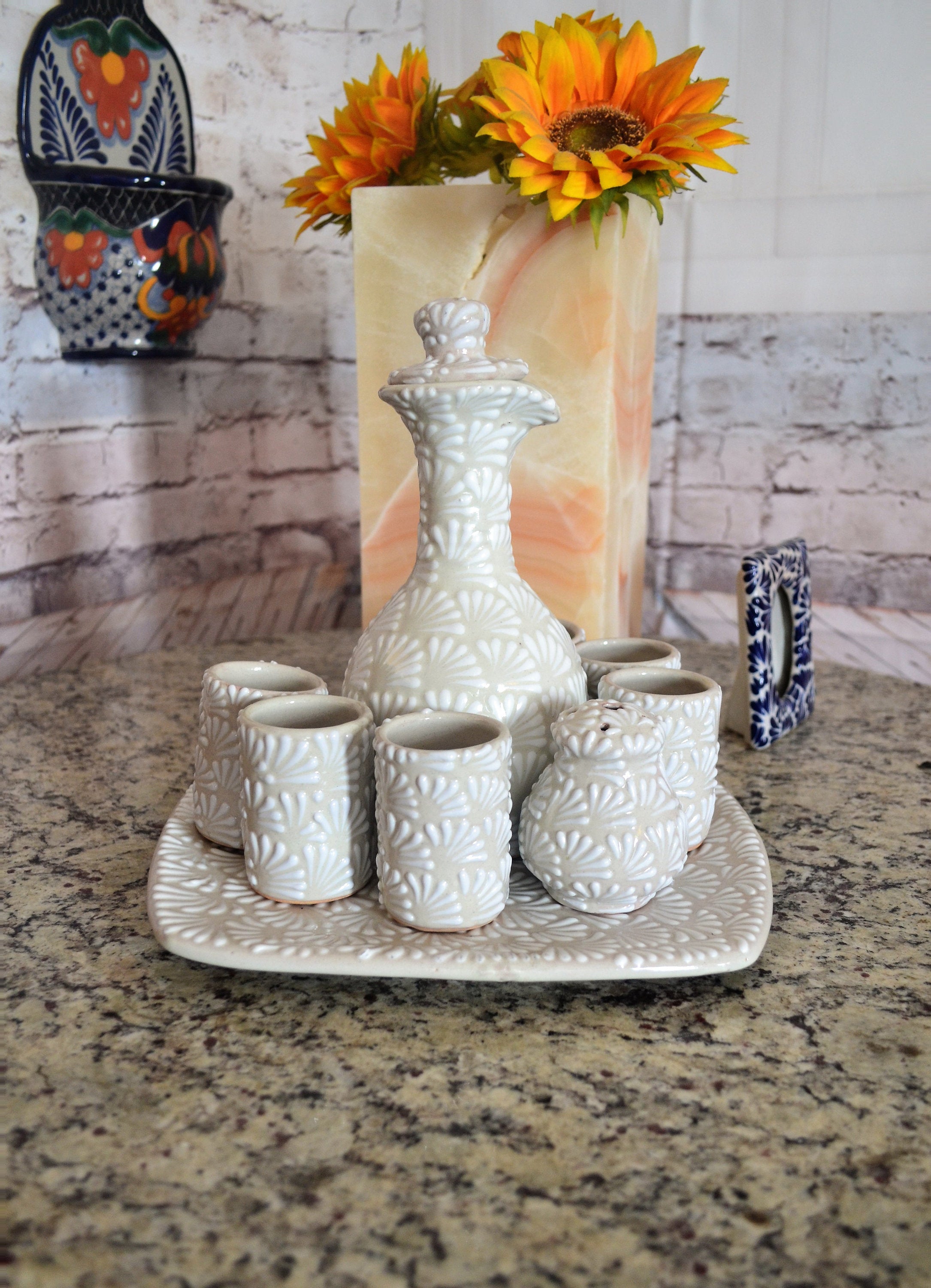 Juego de Licorera de Talavera Poblana CM224