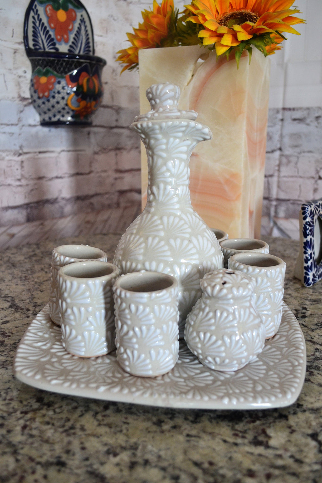 Juego de Licorera de Talavera Poblana CM224