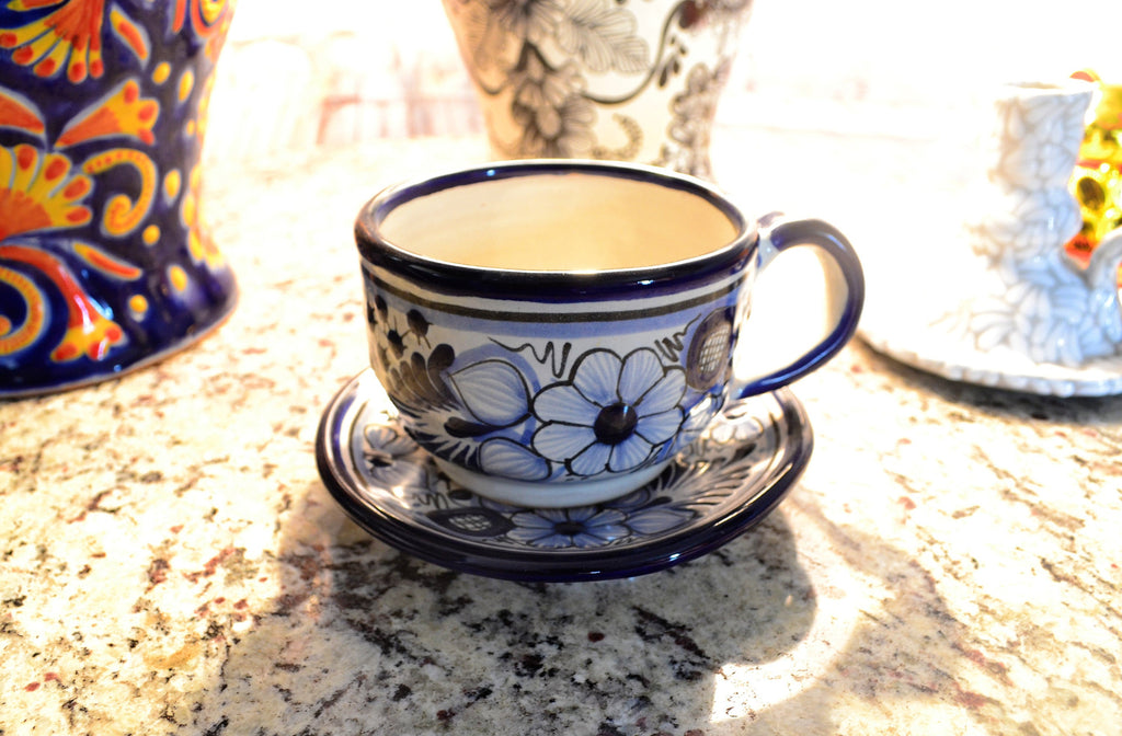 2 Tazas y Platos de Café de Talavera CM262