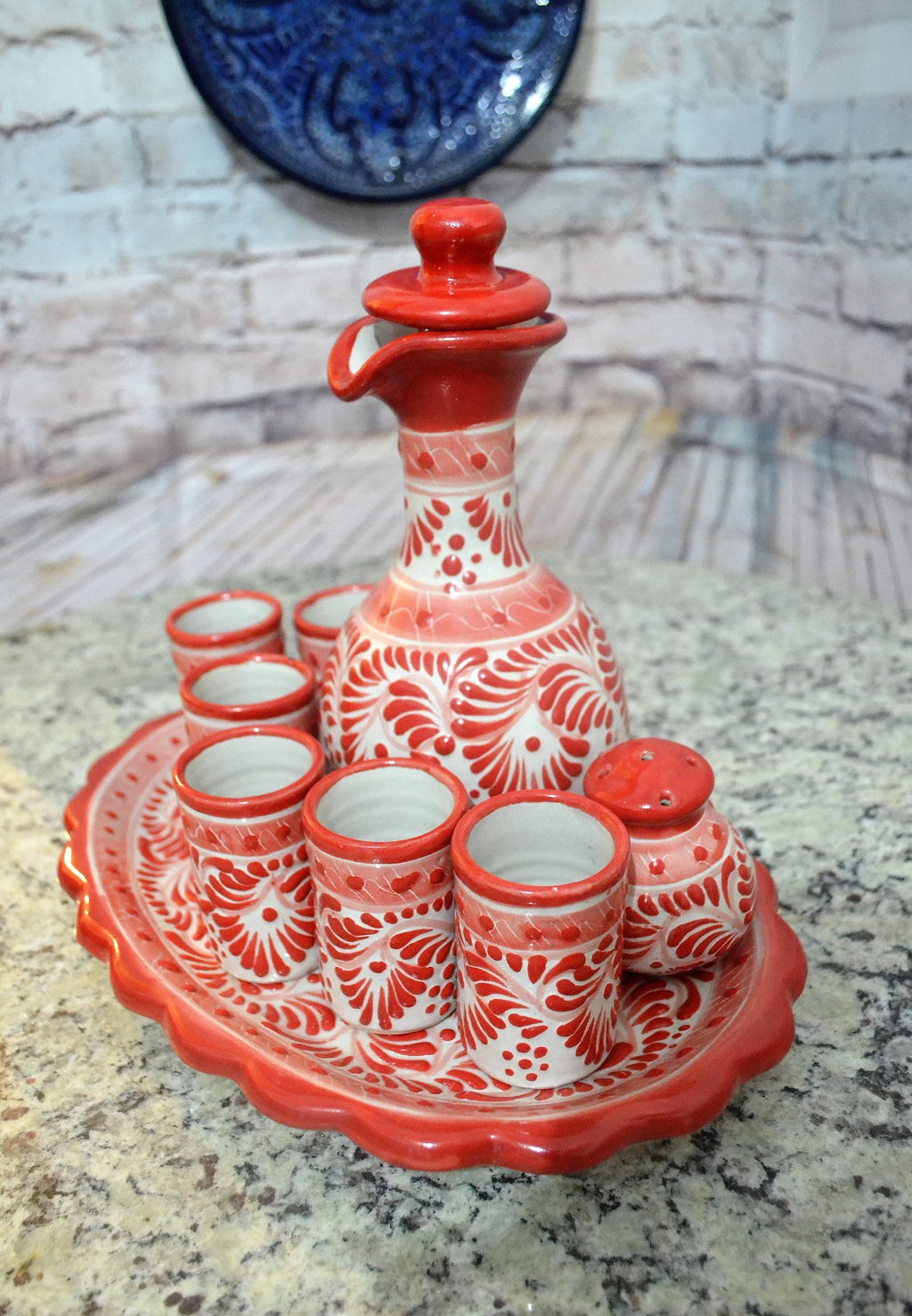 Juego de Licorera de Talavera Poblana CM111