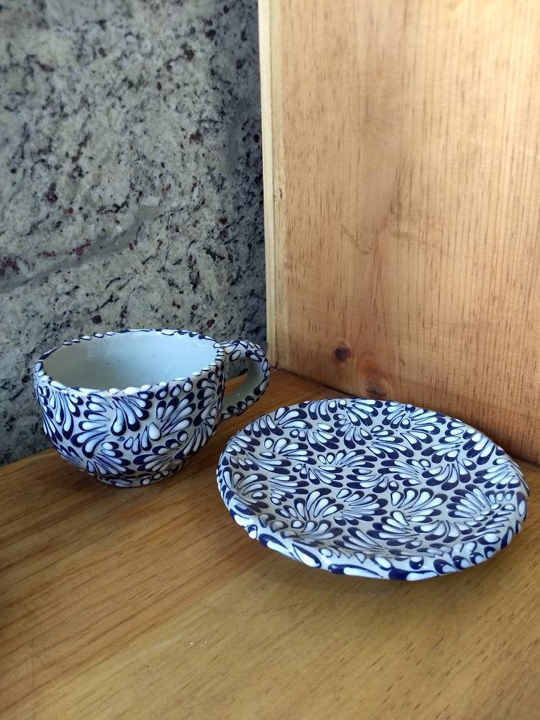 2 Tazas y Platos de Café de Talavera CM038