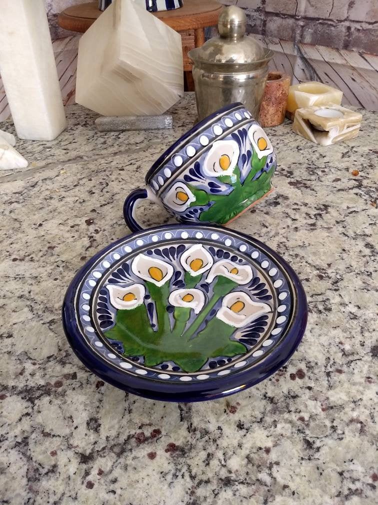 2 Tazas y Platos de Café de Talavera CM260